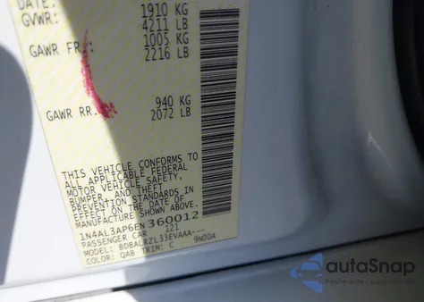 2014 Nissan Altima 2.5 S z USA, uszkodzony, nr VIN 1N4AL3AP6EN360012